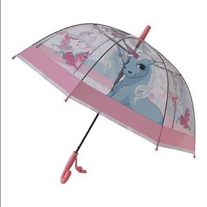 🦄Foxfire Clear Pink Trim Unicorn Whistle Umbrella